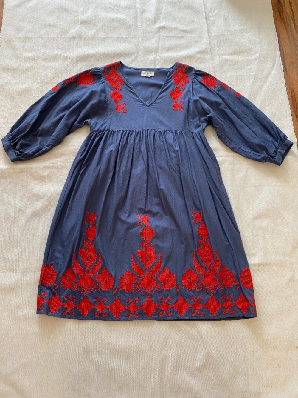 Velvet by Graham and Spencer Jora Embroidered Peasant Dress Size S
